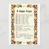 Florentijns eenvoudig gebed = St. Franciscus=Paus  Briefkaart (Voorkant)