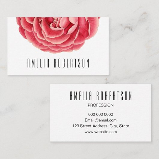 Florentijns modern minimalistisch vet roos visitek visitekaartje (Voorkant / Achterkant)