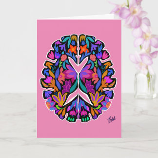 Florentijns ontwerp met roze achtergrondkaart kaart