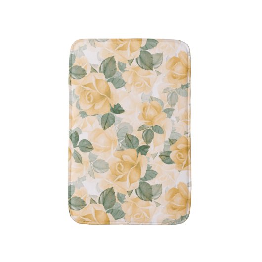 Florentijns patroon met gele rozen badmat (Voorkant Verticaal)