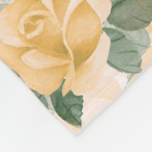 Florentijns patroon met gele rozen fleece deken (Hoek)