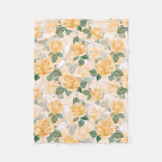 Florentijns patroon met gele rozen fleece deken (Voorkant)