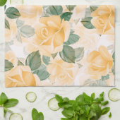 Florentijns patroon met gele rozen theedoek (Gevouwen)