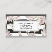 Florentijns patroon met glitterende vlinders visitekaartje (Achterkant)