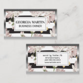 Florentijns patroon met glitterende vlinders visitekaartje (Voorkant / Achterkant)