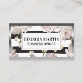 Florentijns patroon met glitterende vlinders visitekaartje (Voorkant)