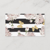 Florentijns patroon met glitterende vlinders visitekaartje (Achterkant)