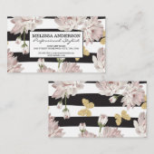 Florentijns patroon met glitterende vlinders visitekaartje (Voorkant / Achterkant)