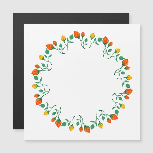 Florentijns rond lijst met gele en rode rozenbloem (Voorkant / Achterkant)