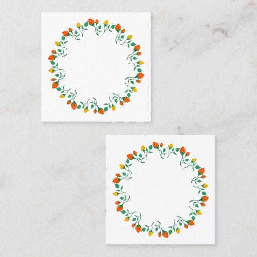 Florentijns rond lijst met gele en rode rozenbloem afsprakenkaartje (Voorkant / Achterkant)