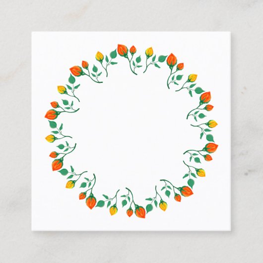 Florentijns rond lijst met gele en rode rozenbloem afsprakenkaartje (Voorkant)