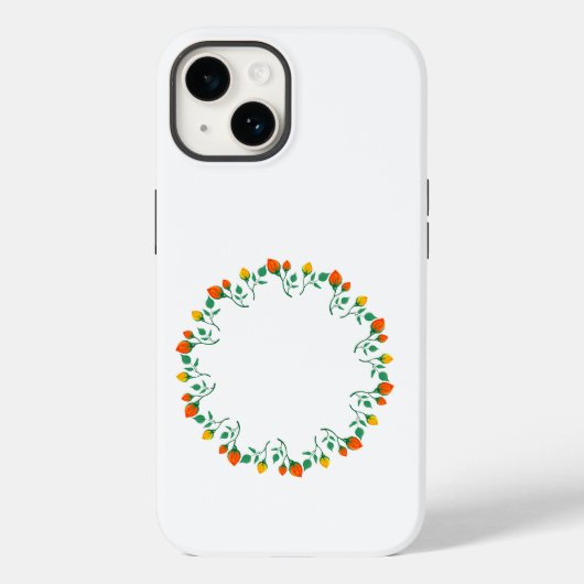 Florentijns rond lijst met gele en rode rozenbloem Case-Mate iPhone case (Achterkant)