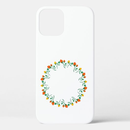 Florentijns rond lijst met gele en rode rozenbloem Case-Mate iPhone case (Achterkant)