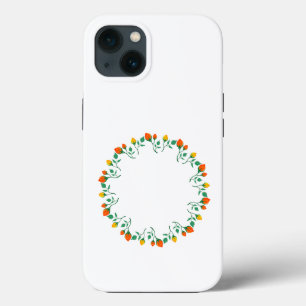 Florentijns rond lijst met gele en rode rozenbloem Case-Mate iPhone case