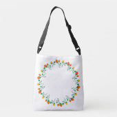 Florentijns rond lijst met gele en rode rozenbloem crossbody tas (Achterkant)
