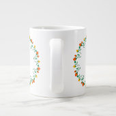 Florentijns rond lijst met gele en rode rozenbloem grote koffiekop (Achterkant)