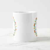 Florentijns rond lijst met gele en rode rozenbloem grote koffiekop (Voorkant)