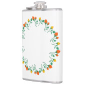 Florentijns rond lijst met gele en rode rozenbloem heupfles (Links)