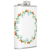 Florentijns rond lijst met gele en rode rozenbloem heupfles (Rechts)