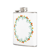 Florentijns rond lijst met gele en rode rozenbloem heupfles (Links)