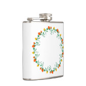 Florentijns rond lijst met gele en rode rozenbloem heupfles (Rechts)