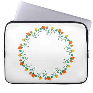 Florentijns rond lijst met gele en rode rozenbloem laptop sleeve