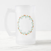 Florentijns rond lijst met gele en rode rozenbloem matglas bierpul (Links)