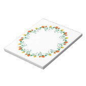 Florentijns rond lijst met gele en rode rozenbloem notitieblok (Linkerzijde)