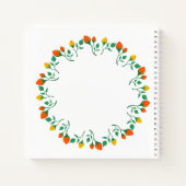 Florentijns rond lijst met gele en rode rozenbloem notitieboek (Achterkant)