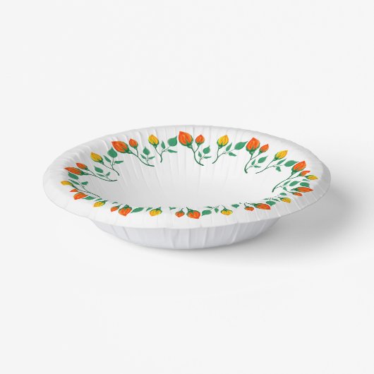 Florentijns rond lijst met gele en rode rozenbloem papieren kommen (Gebogen)