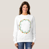 Florentijns rond lijst met gele en rode rozenbloem trui (Voorkant volledig)