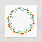 Florentijns rond lijst met gele en rode rozenbloem vierkante visitekaartje (Voorkant)