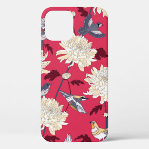 Florentijnse achtergrond met vogels en chrysanten  Case-Mate iPhone case