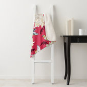 Florentijnse achtergrond met vogels en chrysanten sherpa deken (In situ)