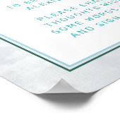 Florentijnse Aqua & Blue Waterverf Capsule Sign Poster (Hoek)