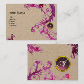 FLORENTIJNSE BAROK MONOGRAM GEM Paarse Kraft Visitekaartje (Voorkant / Achterkant)