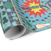 Florentijnse blauwe achtergrond Verpakkingspapier Cadeaupapier (Rol Hoek)