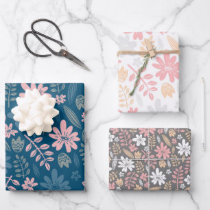 Florentijnse bloem, met de hand getrokken bloesbla inpakpapier vel