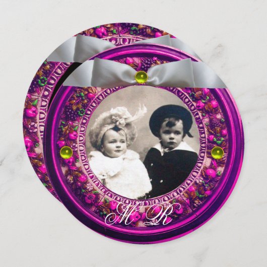 FLORENTIJNSE BLOEMENKRANS WITTE LINT INITIALEN KAART (Voorkant / Achterkant)