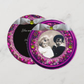 FLORENTIJNSE BLOEMENKRANS WITTE LINT MONOGRAM KAART (Voorkant / Achterkant)