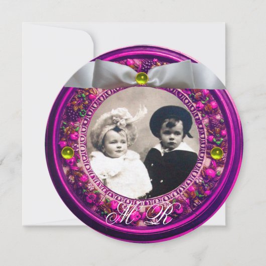 FLORENTIJNSE BLOEMENKRANS WITTE LINTEN INITIALEN KAART (Voorkant)