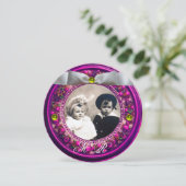 FLORENTIJNSE BLOEMENKRANS WITTE LINTEN MONOGRAM KAART (Staand voorkant)