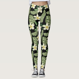 Florentijnse buitenkant Tropische bloemen en blade Leggings