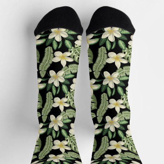 Florentijnse buitenkant Tropische bloemen en blade Sokken (Top)