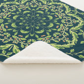 Florentijnse cirkel met bloemen, takken, bladeren sherpa deken (3/4)