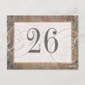 Florentijnse Elegantie Toscaanse Damast Tafelnumme Briefkaart (Achterkant)