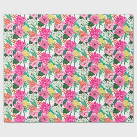 Florentijnse felle zomerfruittuin cadeaupapier (Vlak)