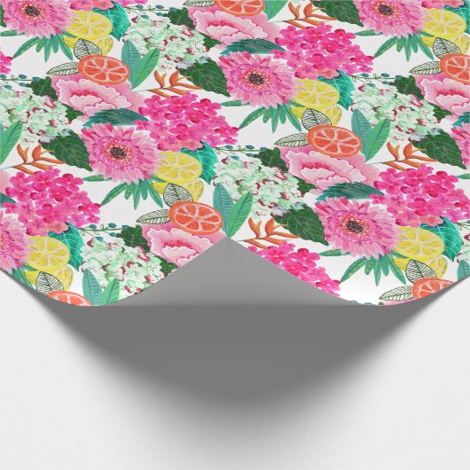 Florentijnse felle zomerfruittuin cadeaupapier (Hoek)