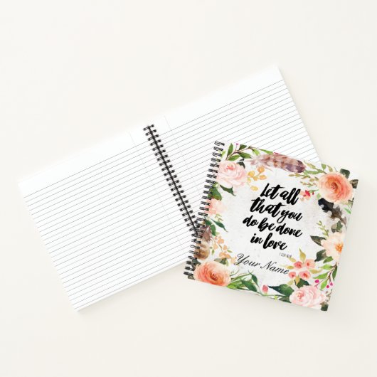 Florentijnse Grens rond een Inspirerend Bijbelcita Notitieboek (Binnen)