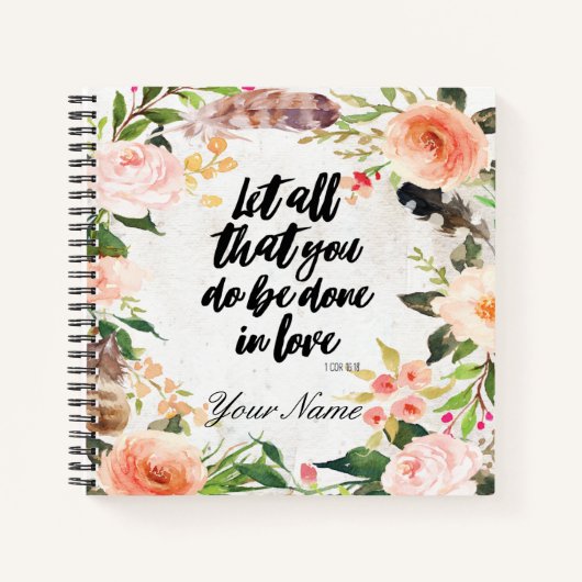 Florentijnse Grens rond een Inspirerend Bijbelcita Notitieboek (Voorkant)